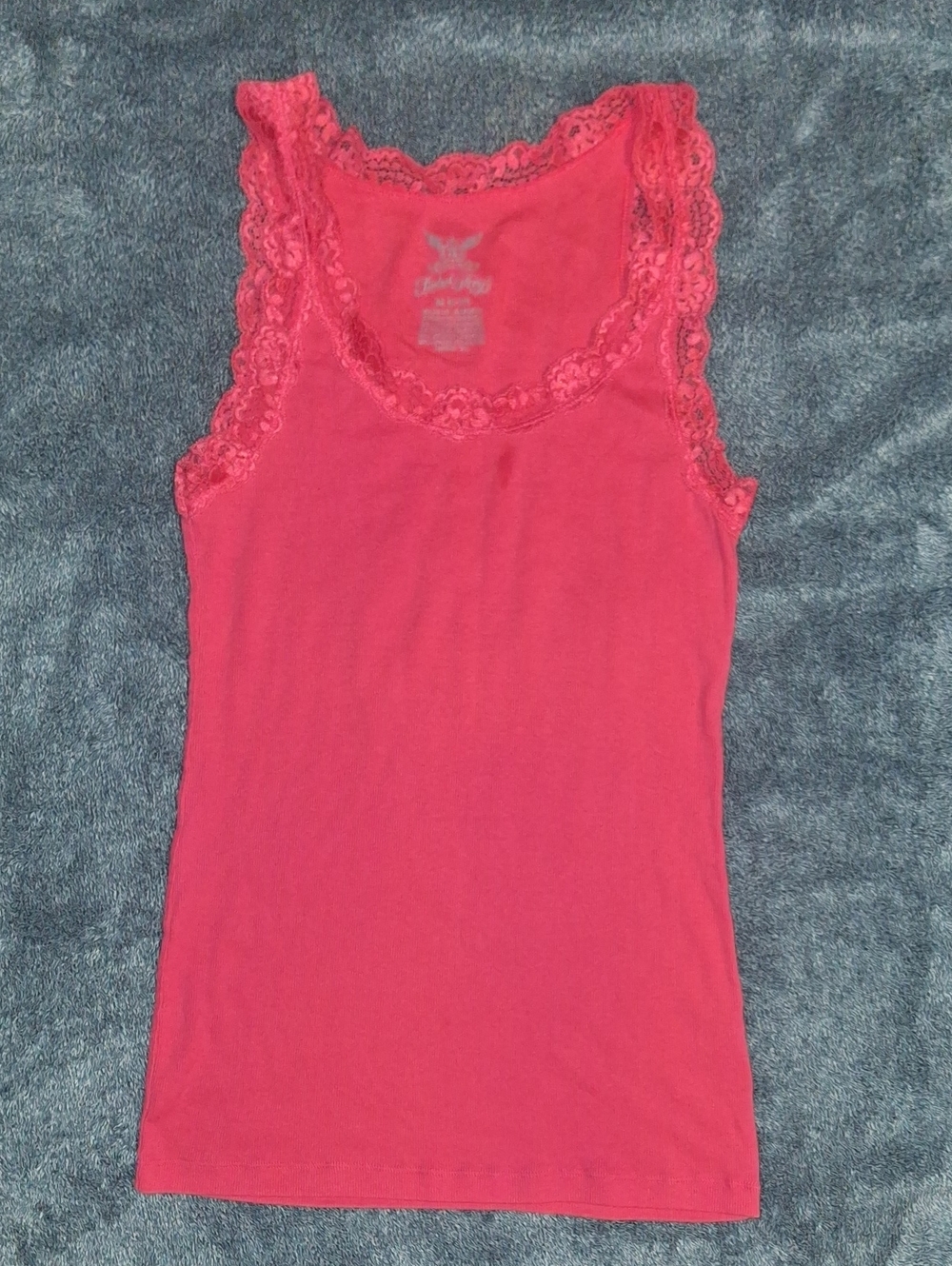 Faded Glory Pink Lace-Trim Tank Top